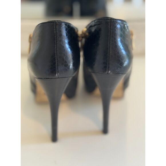 MICHAEL Michael Kors York Black Leather Stiletto Heel Ankle Booties Size 7M - Picture 5 of 7